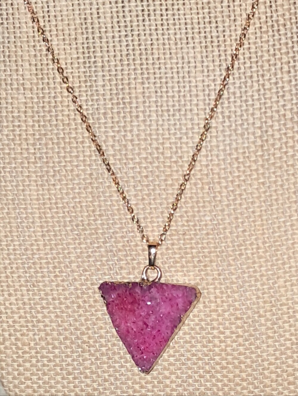 Pink Druzy Necklace